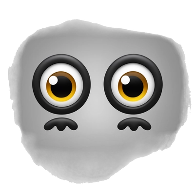 2 black foot with eyes