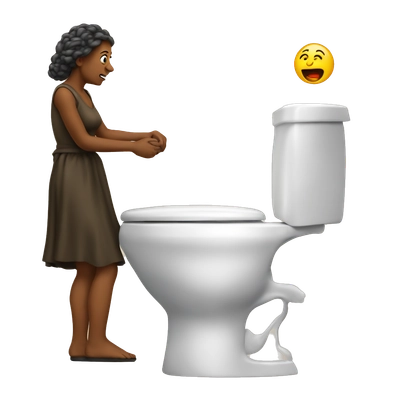 A 300 years woman is pooping in toilet (funny meme)