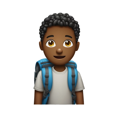 A boy with a school backpack