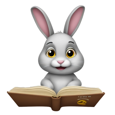 A bunny reading a book