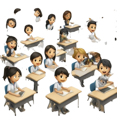 a classroom setting where young Asian students are actively engaged in learning.