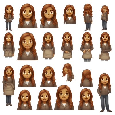 a female ui/ux designer. reddish brown hair, medium skin tone
