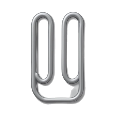 a grey metal paperclip
