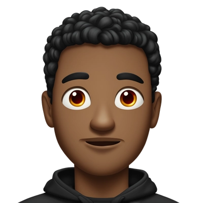 a man with black hair and red eyes in a black sweatshirt