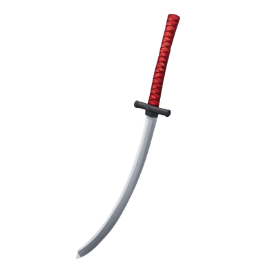 a red and grey katana 