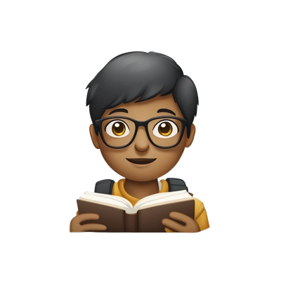 A student with glasses and a book 