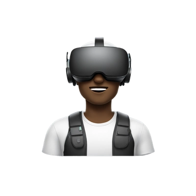 An man with VR headset on