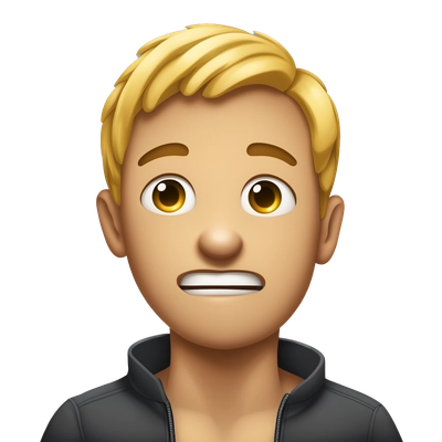 an normal emoji chocking itself on their neck with their hands