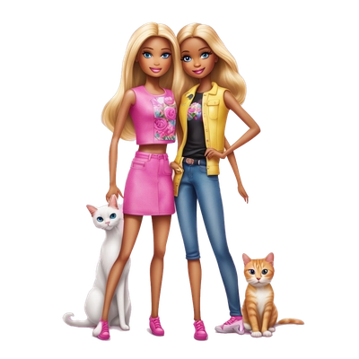 Barbie and cat