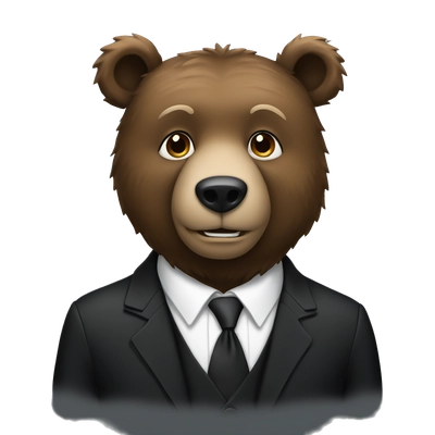 Bear in black suit.