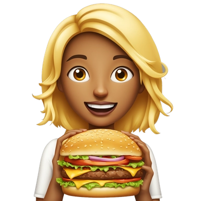 Beautiful girl eat burger 