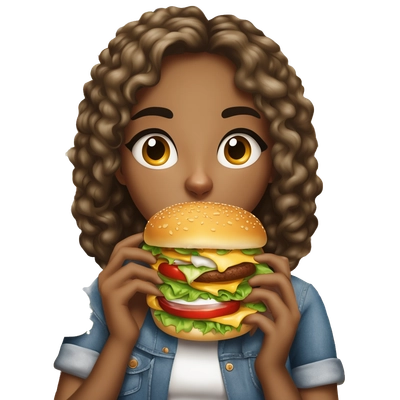 Beautiful girl eat burger sandwiches cola