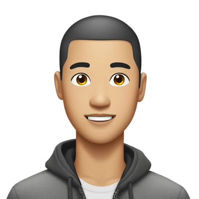 beauty asian guy with buzz cut 

