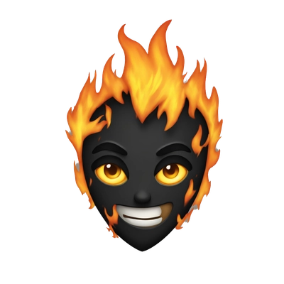 Black Heart with Black Flames