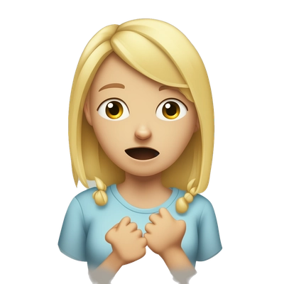 Blond girl with finger guns to her head crying