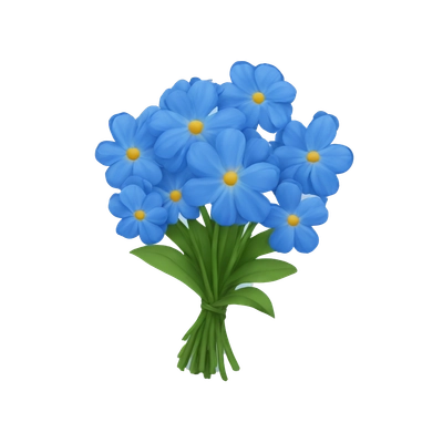bouquet of blue flowers