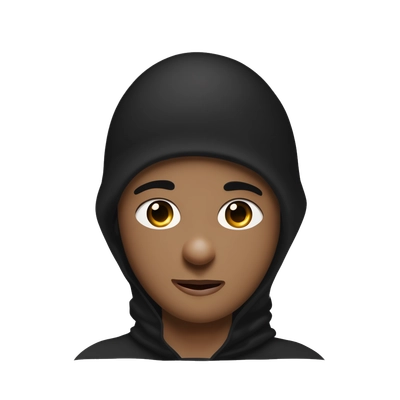 Boy with dark brown eyes and black in balaclava 