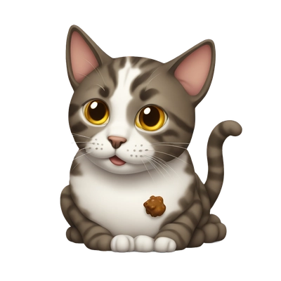 Cat with poo