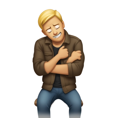 chocking yourself with your hands around your neck