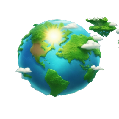 Cinematic Realistic Earth, depicted with vibrant blue oceans, clouds, and lush green continents rendered in exquisite detail, high shine, and a soft radiant glow that captures the dynamic, life-sustaining beauty of our home planet.