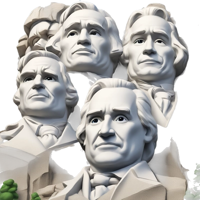 Cinematic Realistic Mount Rushmore Landmark Emoji, showcasing monumental carved presidential faces