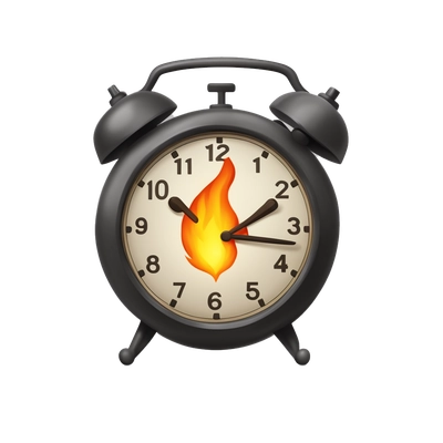 clock on fire
