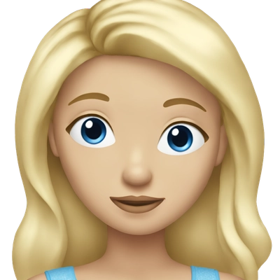 Coquette girl, with blonde hair and blue eyes