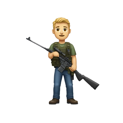 Curt Kobain standing with rifle