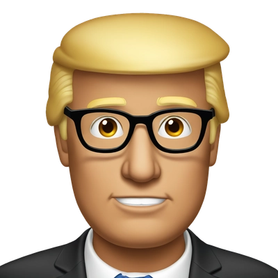 Donald Trump is cool in black glasses.
