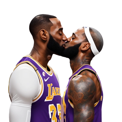 Drag queen kissing LeBron james