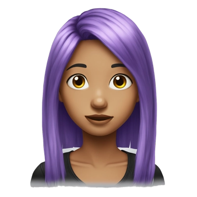 e girl  purple hair wirh bubble in  ace
