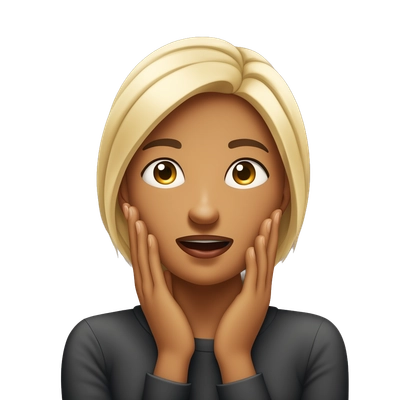 emoji with hands around her own throat