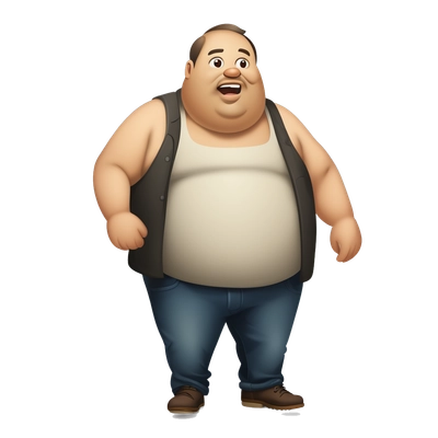Fat drunken man 