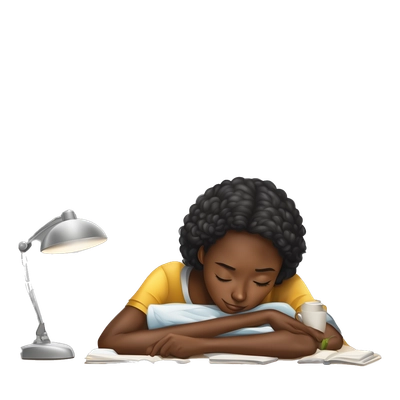 female student sleep at the table