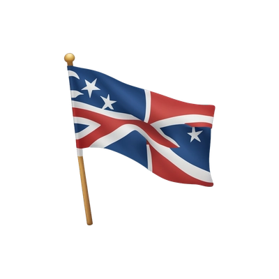 Flag with letter 8 blue background 