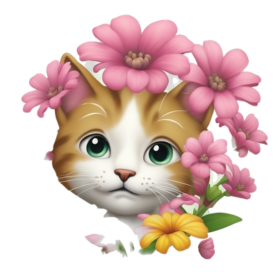 Flower with cat
