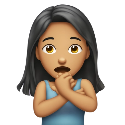 girl chocking herself out with hands
