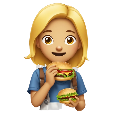 Girl eating burger