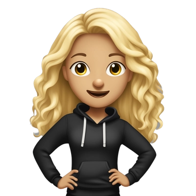 girl from a team dance group in black hoodie with blonde hair on stage 