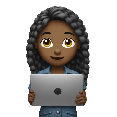 girl holding laptop
