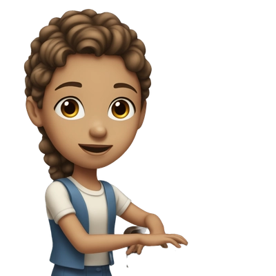 Girl with blue eyes and brown hair plays the piano