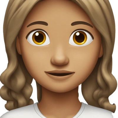 girl with brown eyes and long brown hait, white skin