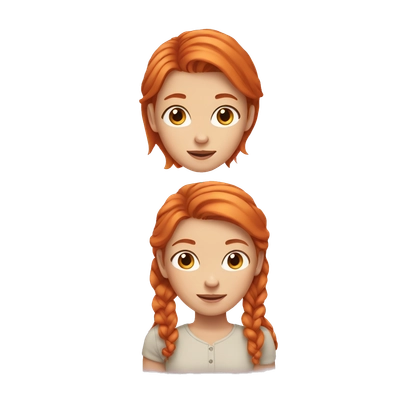 Girl with ginger hair shows a heart