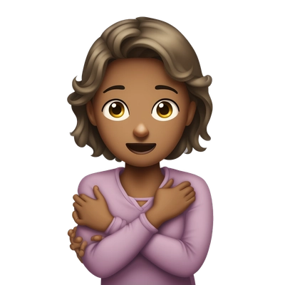 girl with her hands around her neck choking herself 