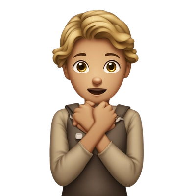 Girl with her hands choking herself