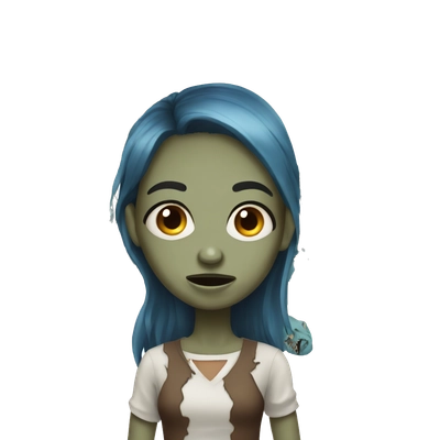 girl zombie with brown and blue eyes