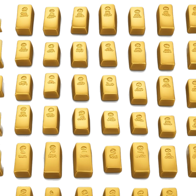 gold bars on each other 