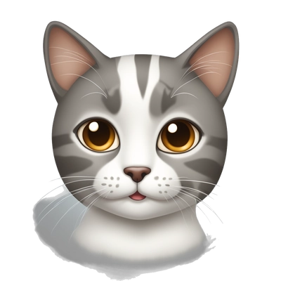 Gray white and brown cat