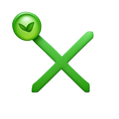 Green check mark. Style - Apple