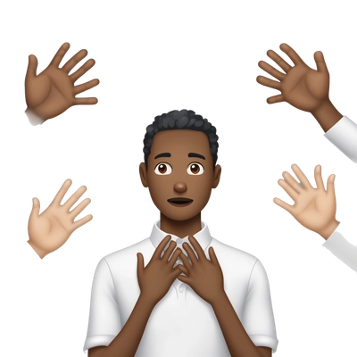 hands around your own neck choking yourself 